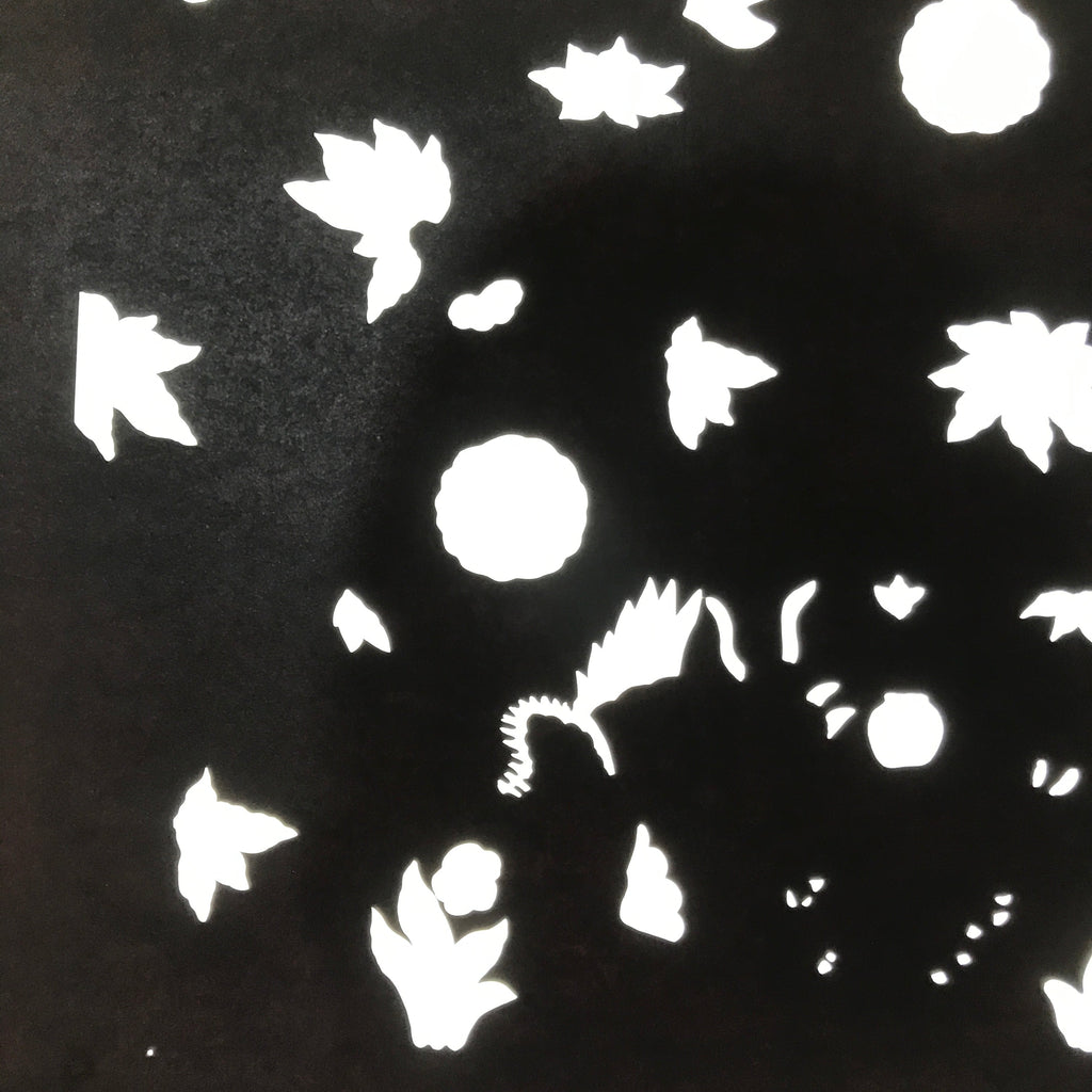 Antique Japanese Katagami Paper Kimono Stencil Katazome Flowers Design C911
