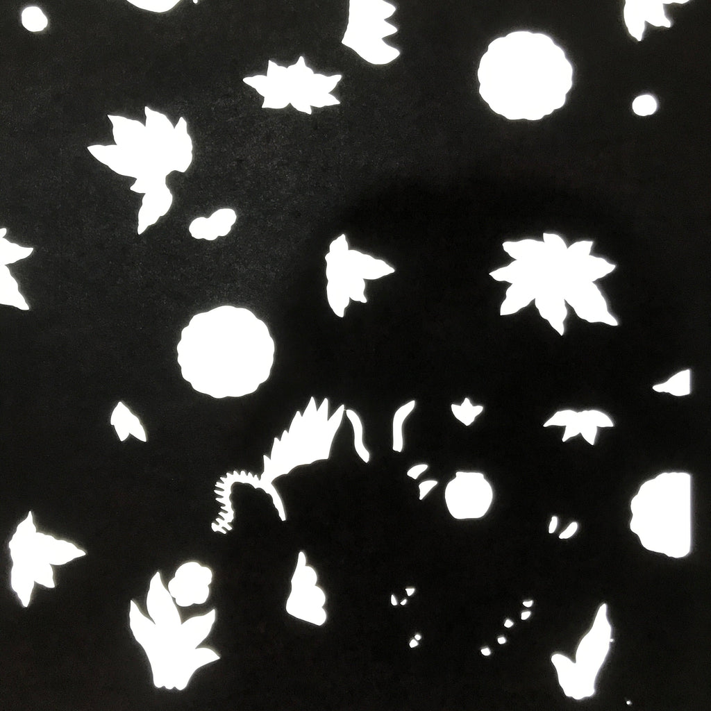 Antique Japanese Katagami Paper Kimono Stencil Katazome Flowers Design C911