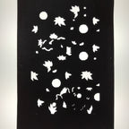 Antique Japanese Katagami Paper Kimono Stencil Katazome Flowers Design C911