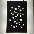 Antique Japanese Katagami Paper Kimono Stencil Katazome Flowers Design C911