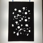 Antique Japanese Katagami Paper Kimono Stencil Katazome Flowers Design C911