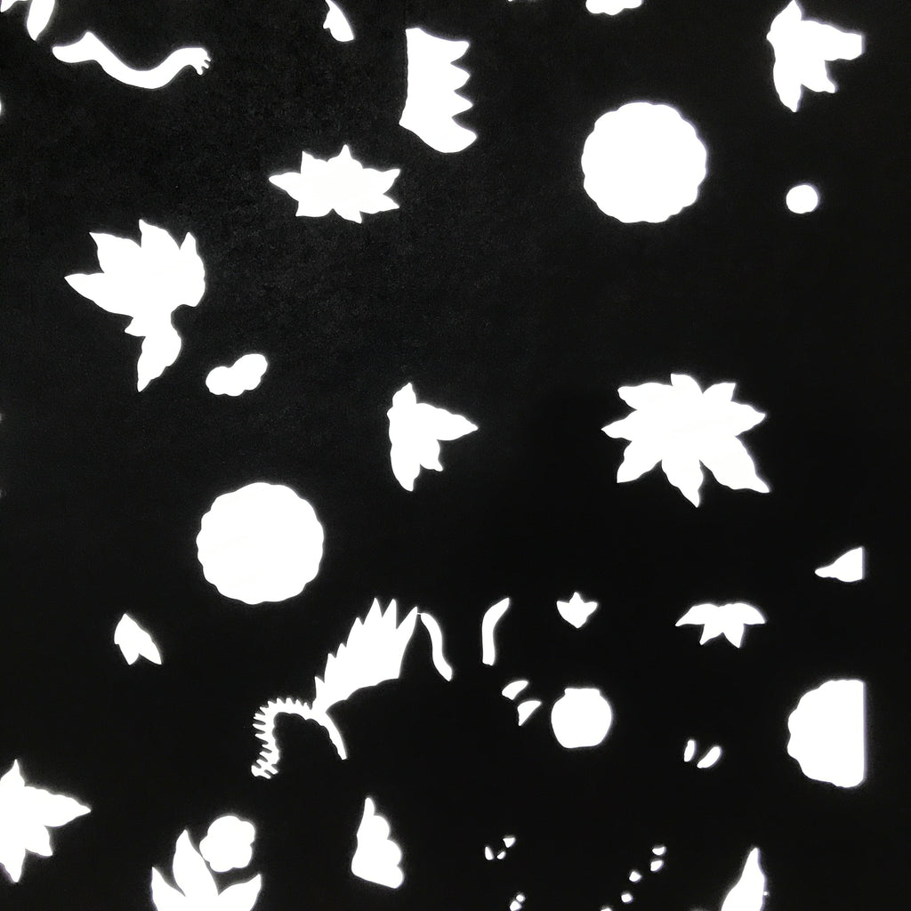 Antique Japanese Katagami Paper Kimono Stencil Katazome Flowers Design C911