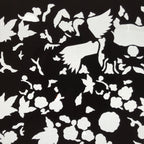 Antique Japanese Katagami Paper Kimono Stencil Katazome Flowers Design C913