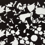 Antique Japanese Katagami Paper Kimono Stencil Katazome Flowers Design C913