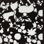 Antique Japanese Katagami Paper Kimono Stencil Katazome Flowers Design C913