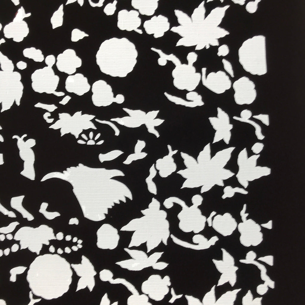 Antique Japanese Katagami Paper Kimono Stencil Katazome Flowers Design C913