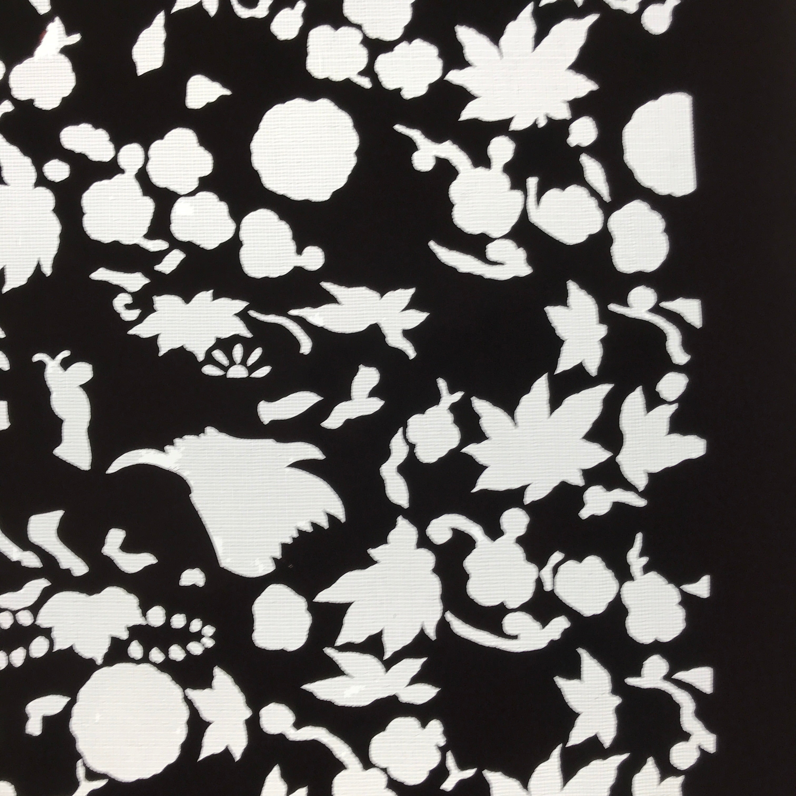 Antique Japanese Katagami Paper Kimono Stencil Katazome Flowers Design C913
