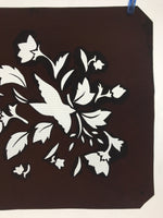 Antique Japanese Katagami Paper Kimono Stencil Katazome Flowers Leaves A669