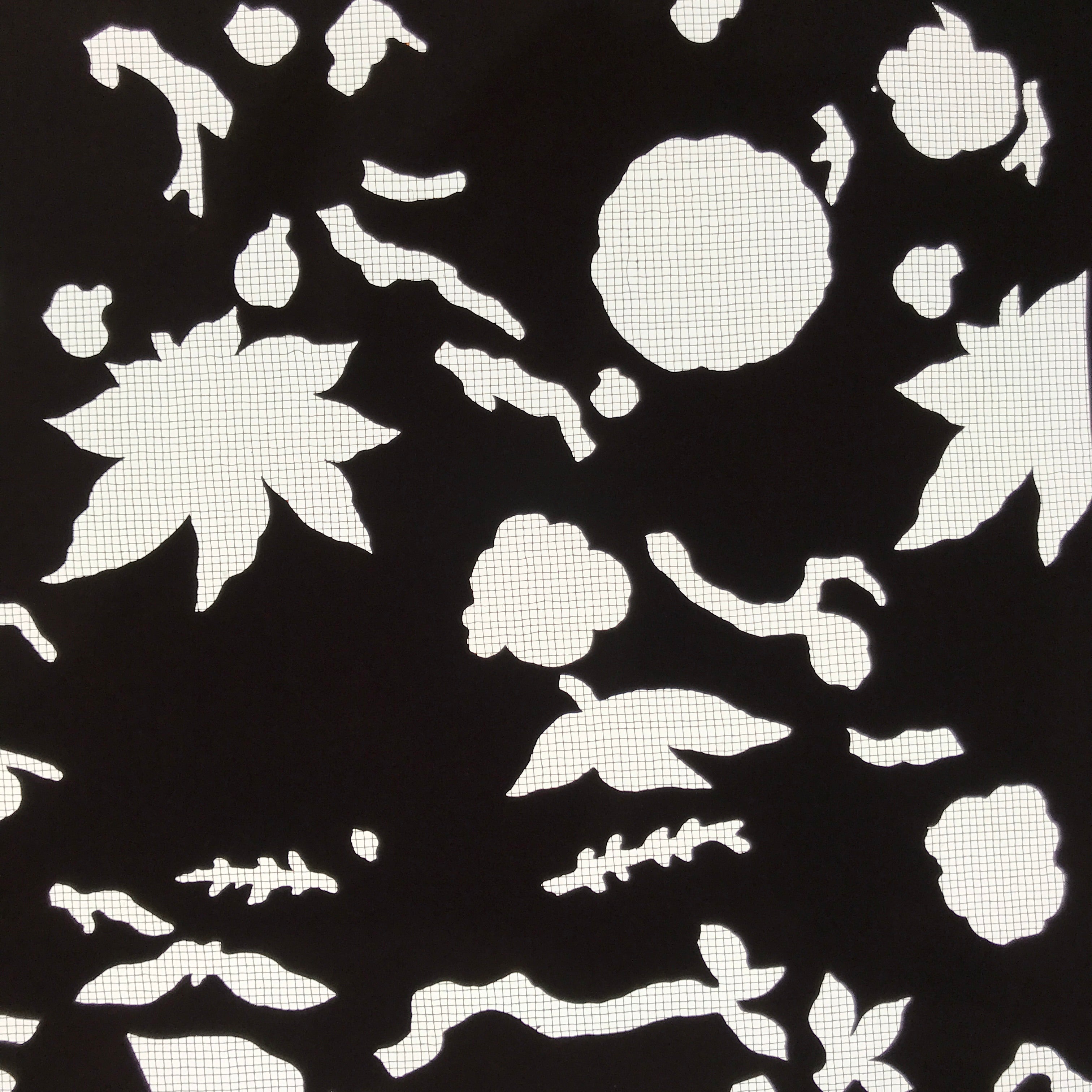 Antique Japanese Katagami Paper Kimono Stencil Katazome Flowers Leaves C912