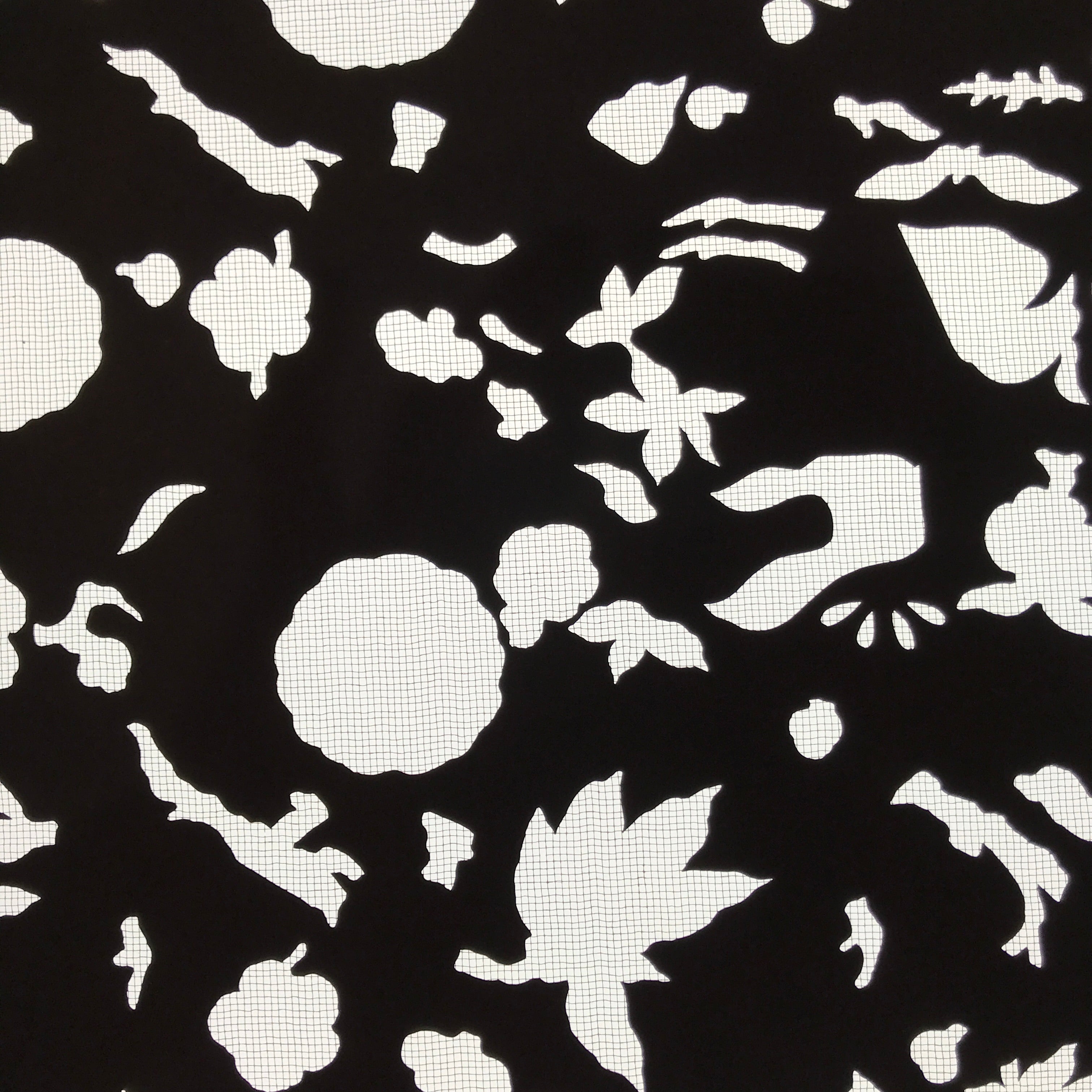 Antique Japanese Katagami Paper Kimono Stencil Katazome Flowers Leaves C912