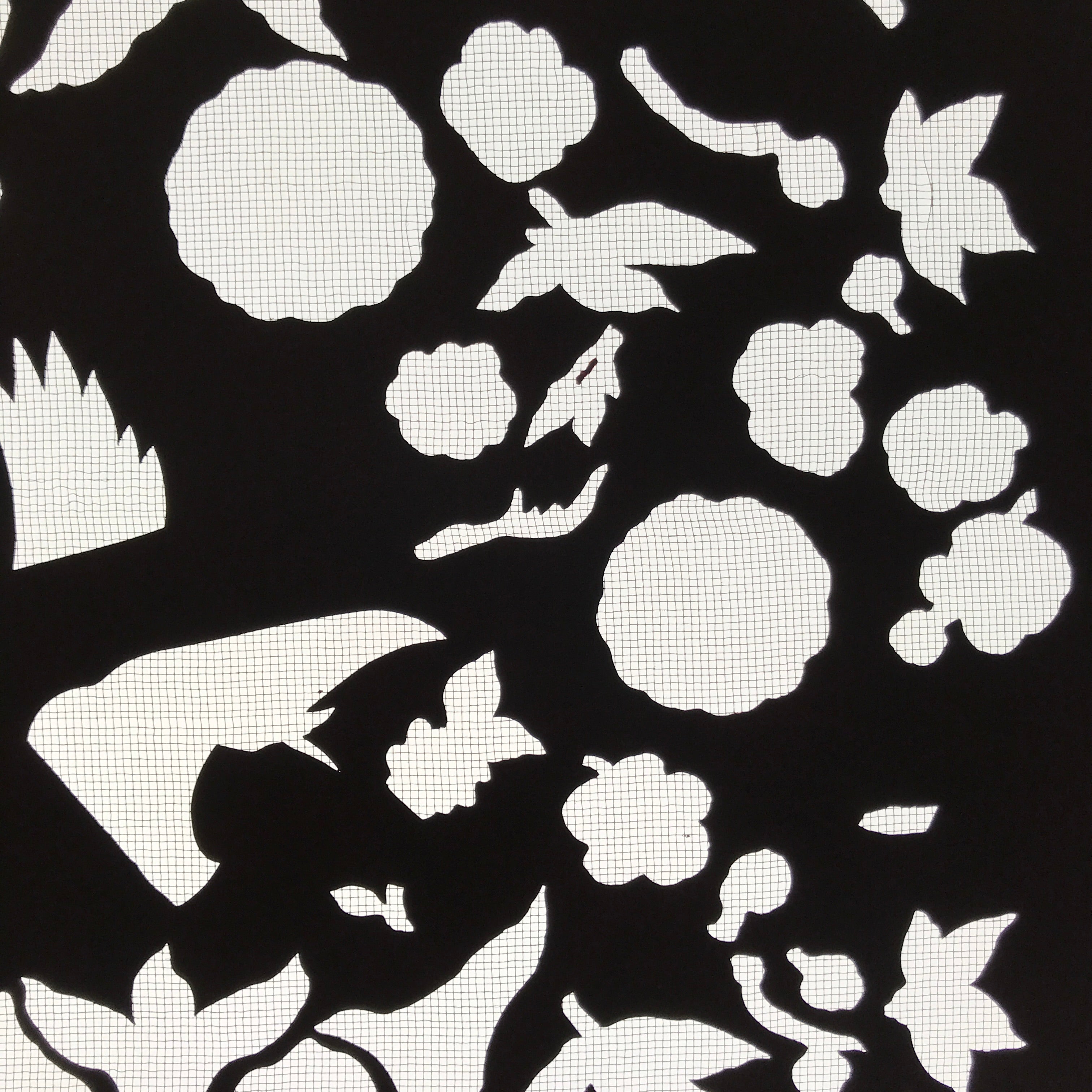 Antique Japanese Katagami Paper Kimono Stencil Katazome Flowers Leaves C912