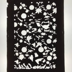Antique Japanese Katagami Paper Kimono Stencil Katazome Flowers Leaves C912