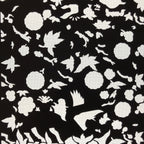 Antique Japanese Katagami Paper Kimono Stencil Katazome Flowers Leaves C912