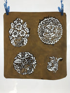 Antique Japanese Katagami Paper Kimono Stencil Katazome Flowers Rooster A652