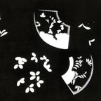 Antique Japanese Katagami Paper Kimono Stencil Katazome Folding Fan Plants C921