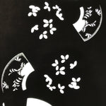 Antique Japanese Katagami Paper Kimono Stencil Katazome Folding Fan Plants C921