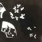 Antique Japanese Katagami Paper Kimono Stencil Katazome Folding Fan Plants C921