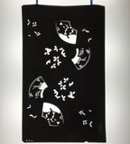 Antique Japanese Katagami Paper Kimono Stencil Katazome Folding Fan Plants C921