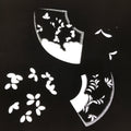 Antique Japanese Katagami Paper Kimono Stencil Katazome Folding Fan Plants C921