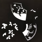 Antique Japanese Katagami Paper Kimono Stencil Katazome Folding Fan Plants C921