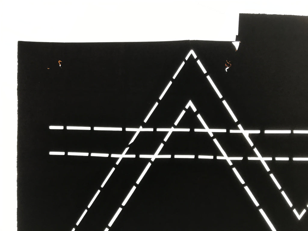Antique Japanese Katagami Paper Kimono Stencil Katazome Geometric Line A846