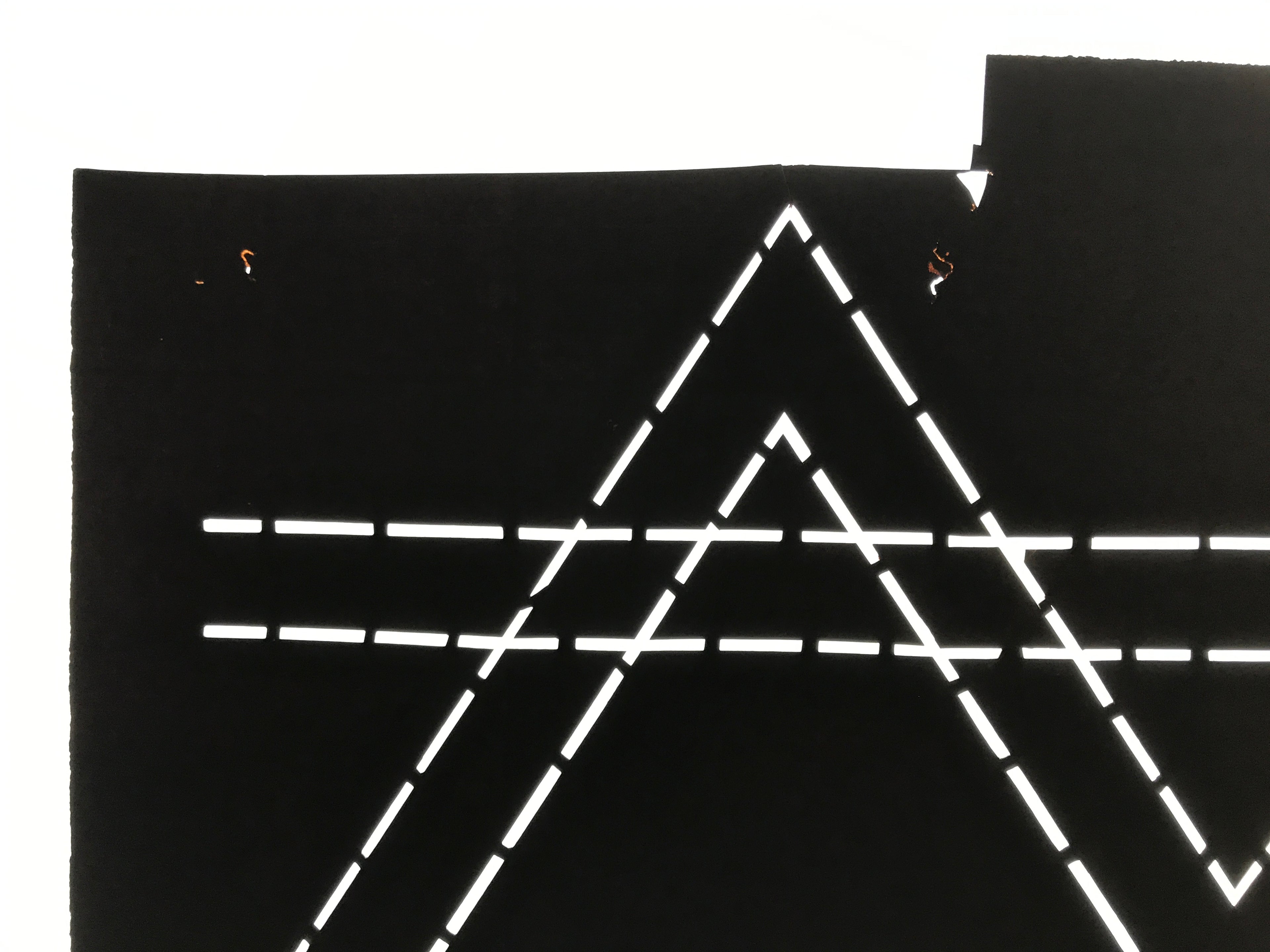 Antique Japanese Katagami Paper Kimono Stencil Katazome Geometric Line A846