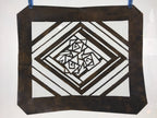 Antique Japanese Katagami Paper Kimono Stencil Katazome Geometric Rose A649