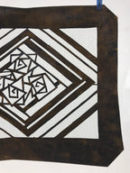Antique Japanese Katagami Paper Kimono Stencil Katazome Geometric Rose A649