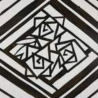 Antique Japanese Katagami Paper Kimono Stencil Katazome Geometric Rose A649