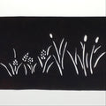 Antique Japanese Katagami Paper Kimono Stencil Katazome Grass Plant Design A763