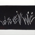 Antique Japanese Katagami Paper Kimono Stencil Katazome Grass Plant Design A763