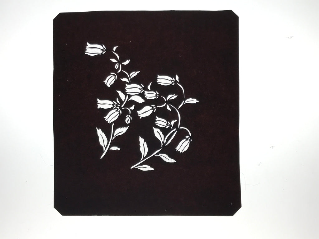 Antique Japanese Katagami Paper Kimono Stencil Katazome Hana Flower Buds A783