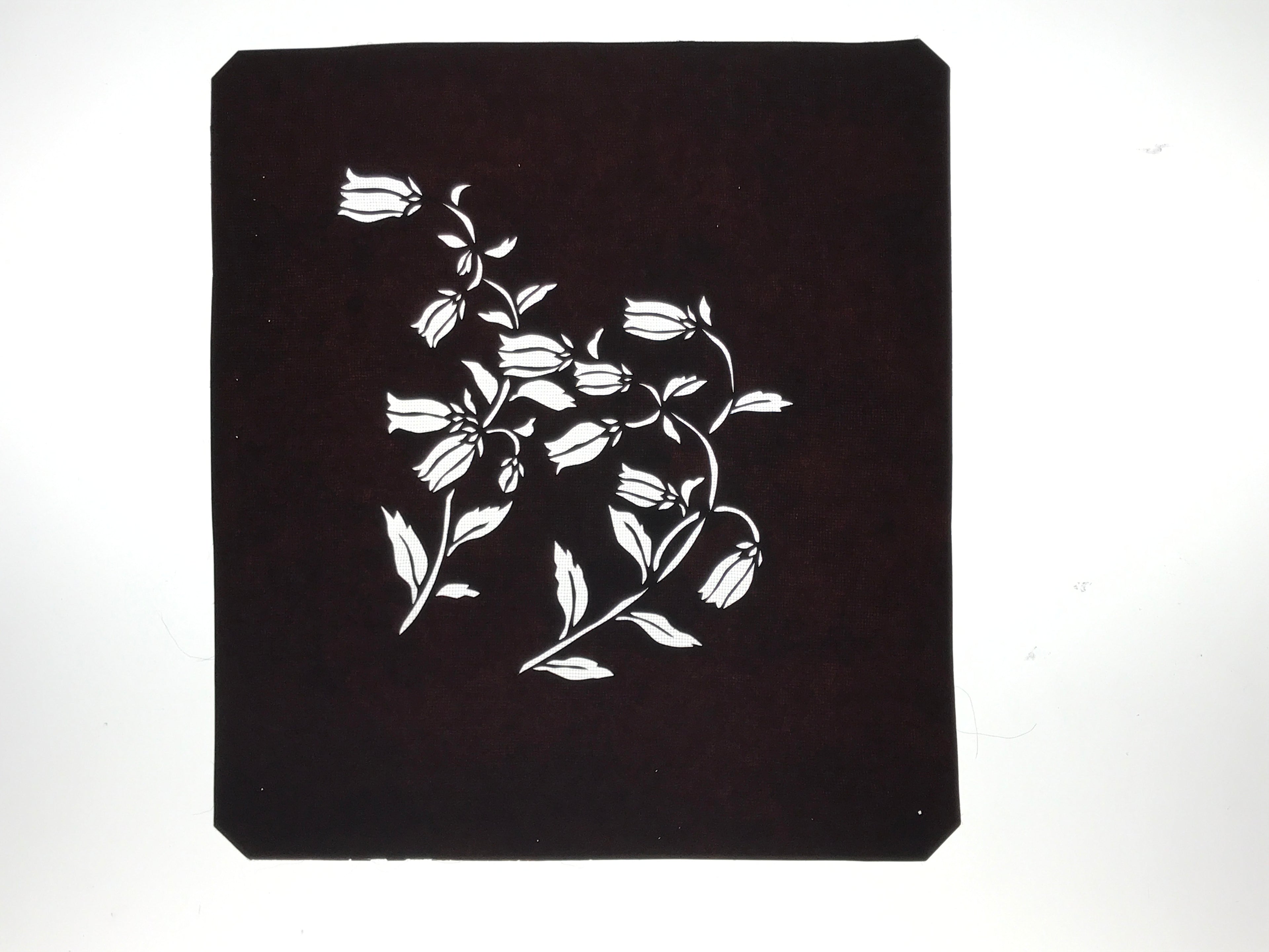 Antique Japanese Katagami Paper Kimono Stencil Katazome Hana Flower Buds A783