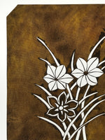 Antique Japanese Katagami Paper Kimono Stencil Katazome Hana Flower Design A777