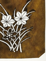Antique Japanese Katagami Paper Kimono Stencil Katazome Hana Flower Design A777