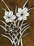 Antique Japanese Katagami Paper Kimono Stencil Katazome Hana Flower Design A777