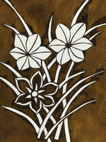 Antique Japanese Katagami Paper Kimono Stencil Katazome Hana Flower Design A777