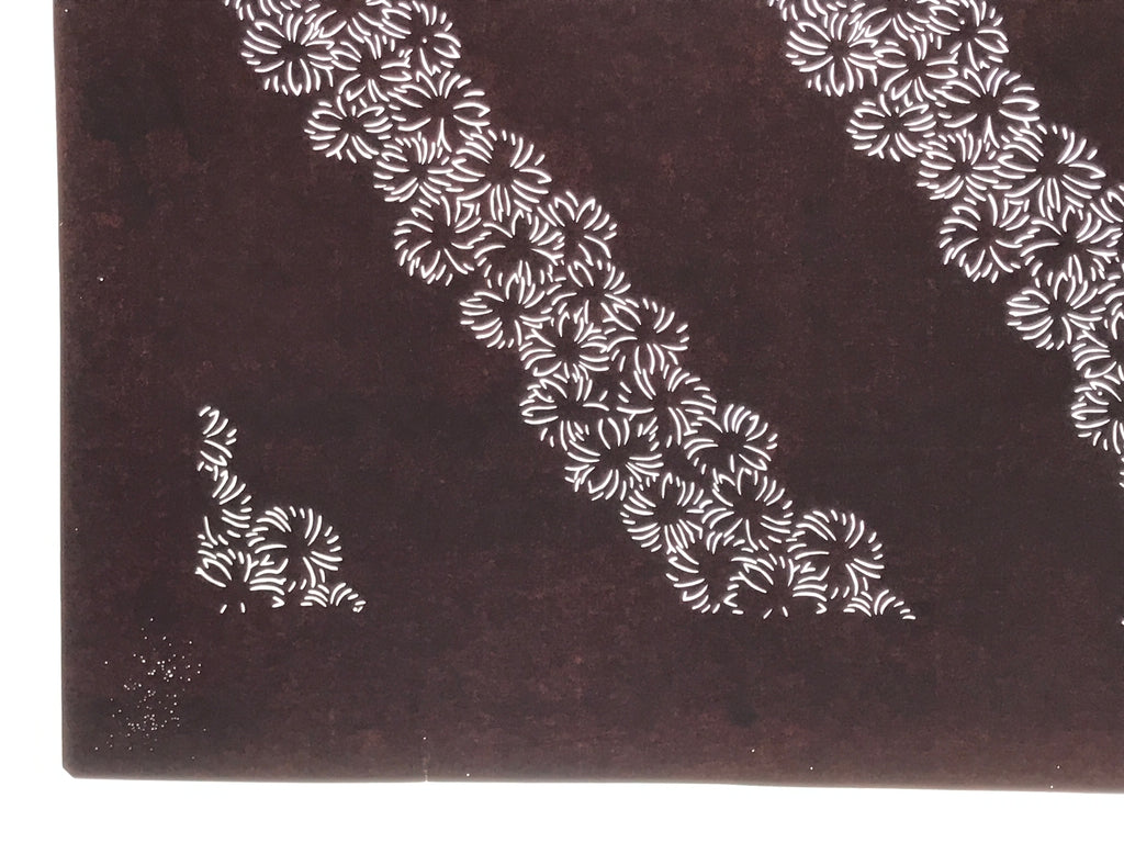 Antique Japanese Katagami Paper Kimono Stencil Katazome Hana Flower Pattern A757