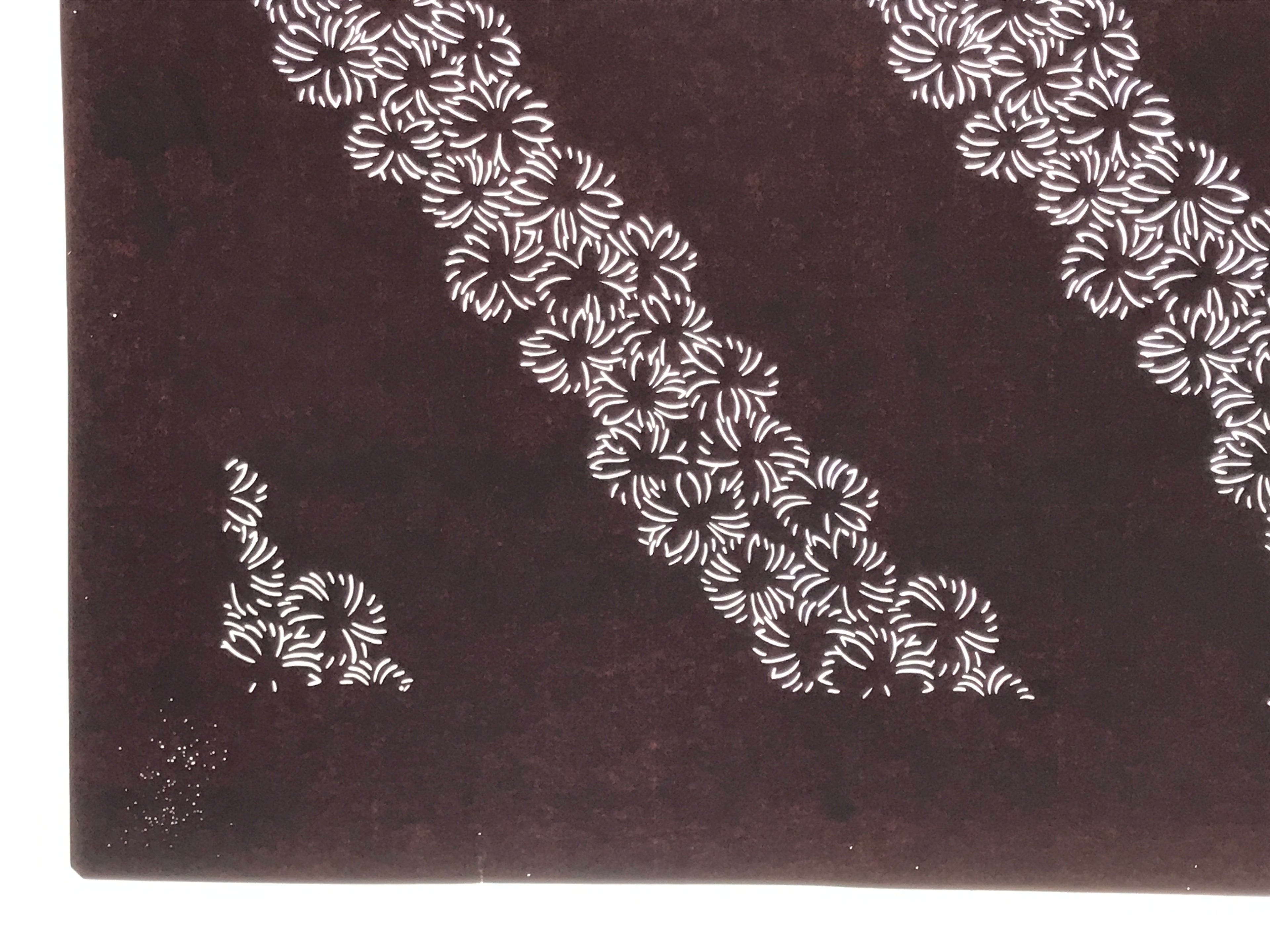 Antique Japanese Katagami Paper Kimono Stencil Katazome Hana Flower Pattern A757