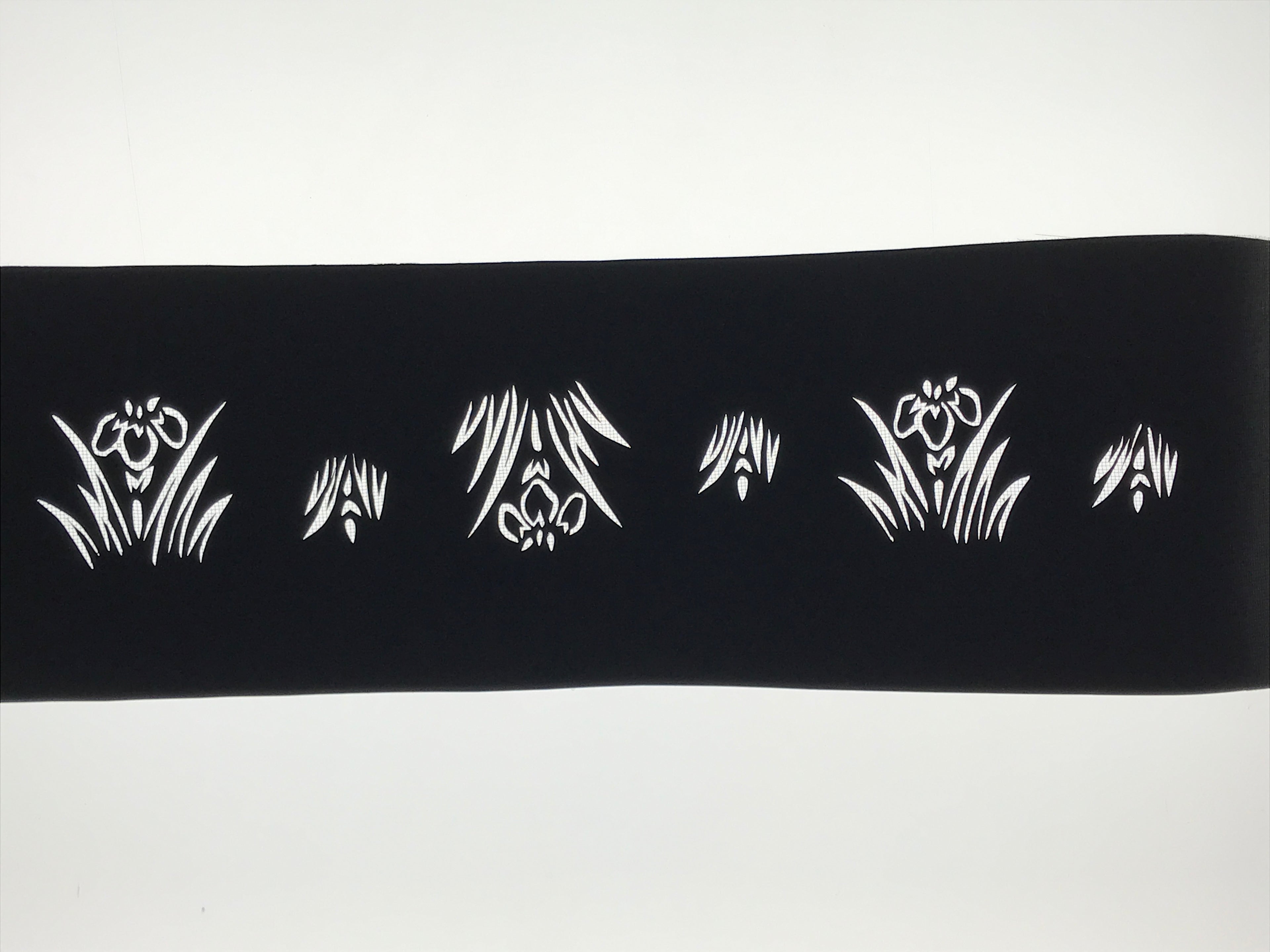 Antique Japanese Katagami Paper Kimono Stencil Katazome Hanashobu Iris A790