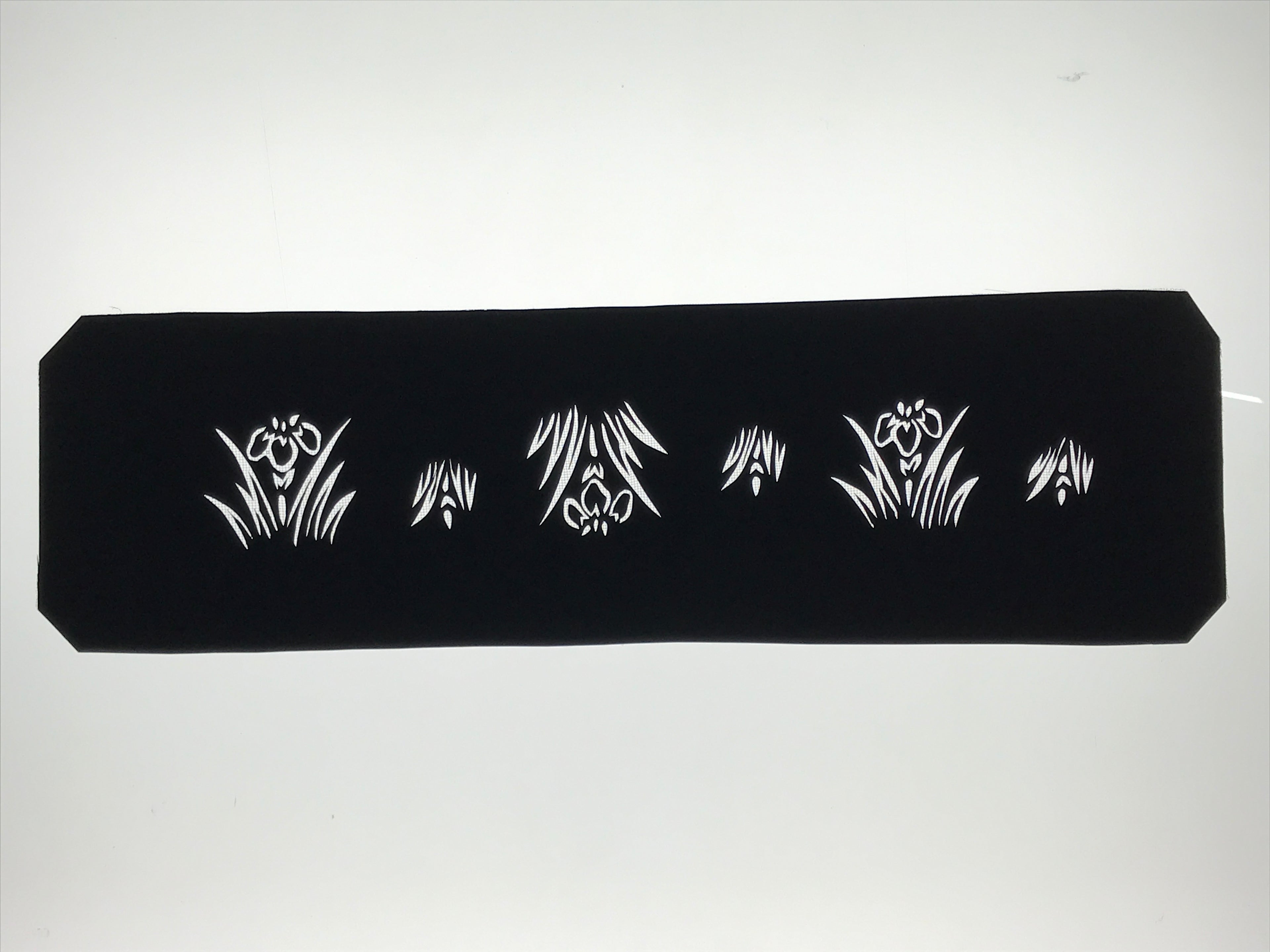 Antique Japanese Katagami Paper Kimono Stencil Katazome Hanashobu Iris A790