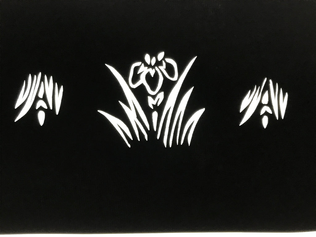 Antique Japanese Katagami Paper Kimono Stencil Katazome Hanashobu Iris A790