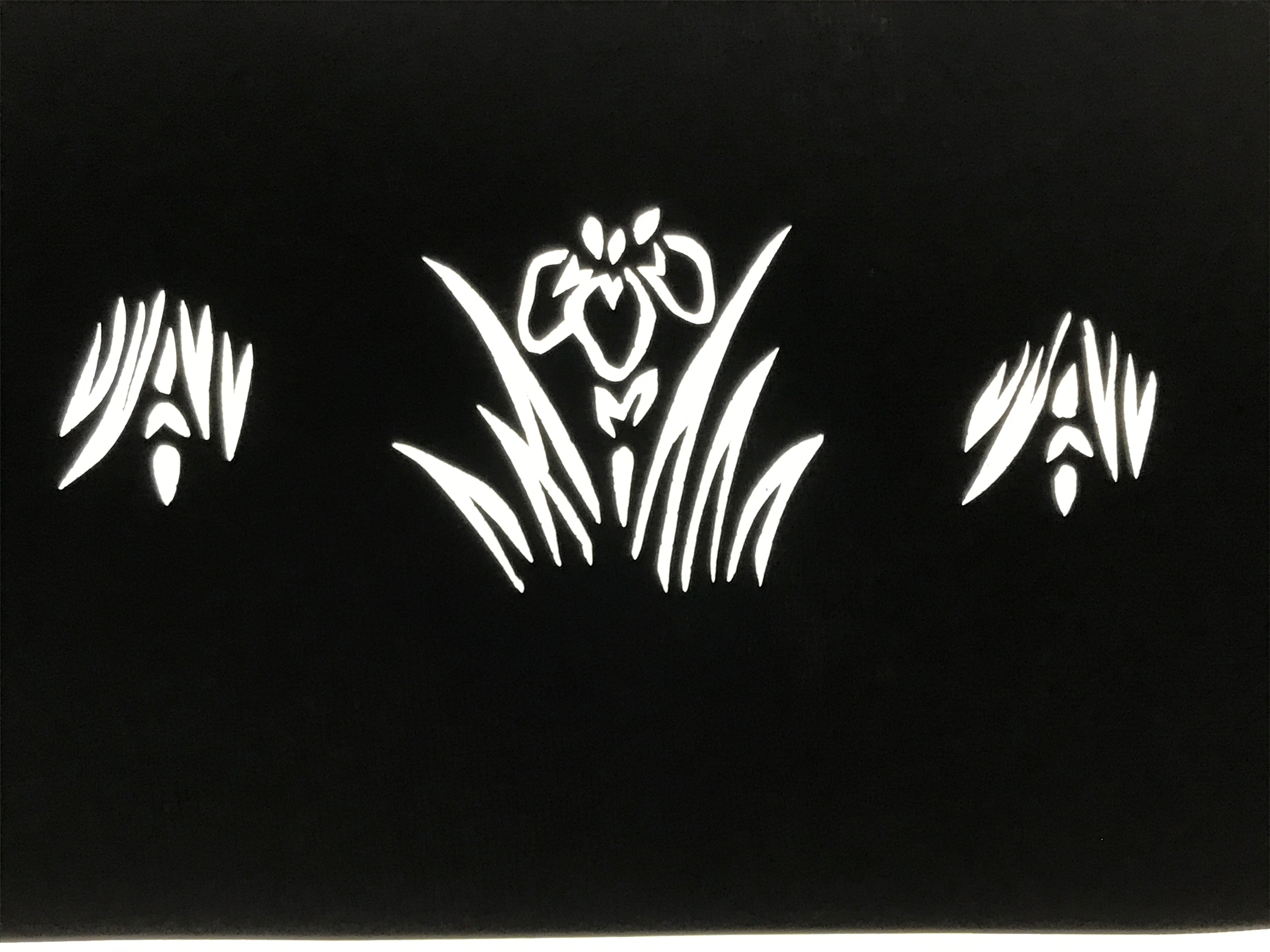Antique Japanese Katagami Paper Kimono Stencil Katazome Hanashobu Iris A790