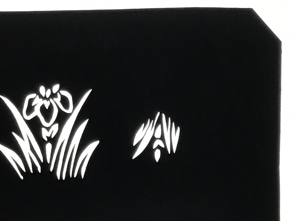 Antique Japanese Katagami Paper Kimono Stencil Katazome Hanashobu Iris A790