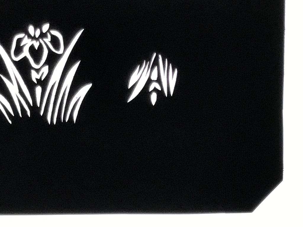 Antique Japanese Katagami Paper Kimono Stencil Katazome Hanashobu Iris A790