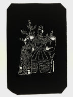 Antique Japanese Katagami Paper Kimono Stencil Katazome Hina Tachibina A807