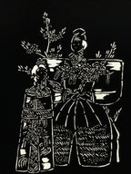 Antique Japanese Katagami Paper Kimono Stencil Katazome Hina Tachibina A807