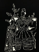 Antique Japanese Katagami Paper Kimono Stencil Katazome Hina Tachibina A807