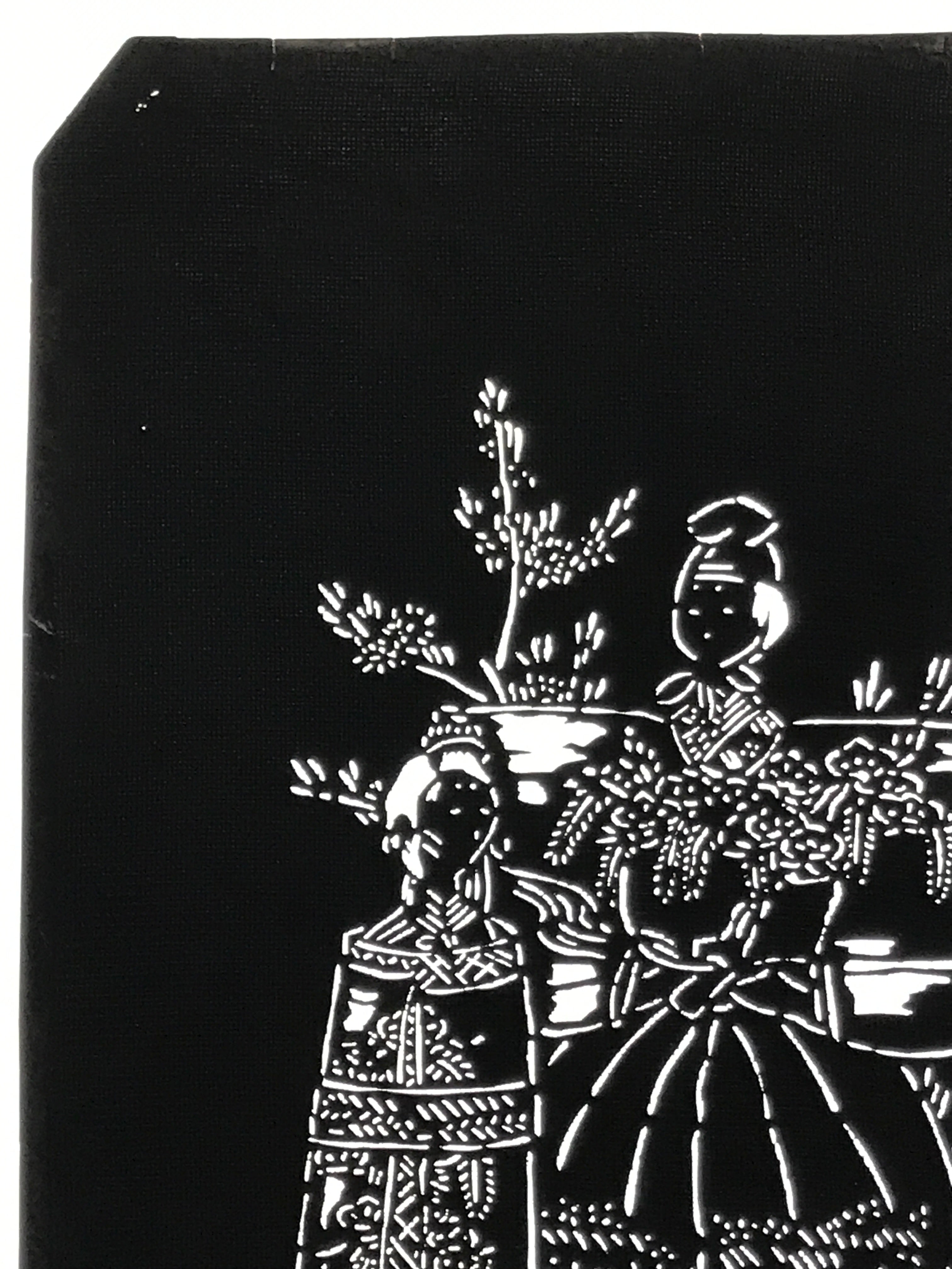 Antique Japanese Katagami Paper Kimono Stencil Katazome Hina Tachibina A807