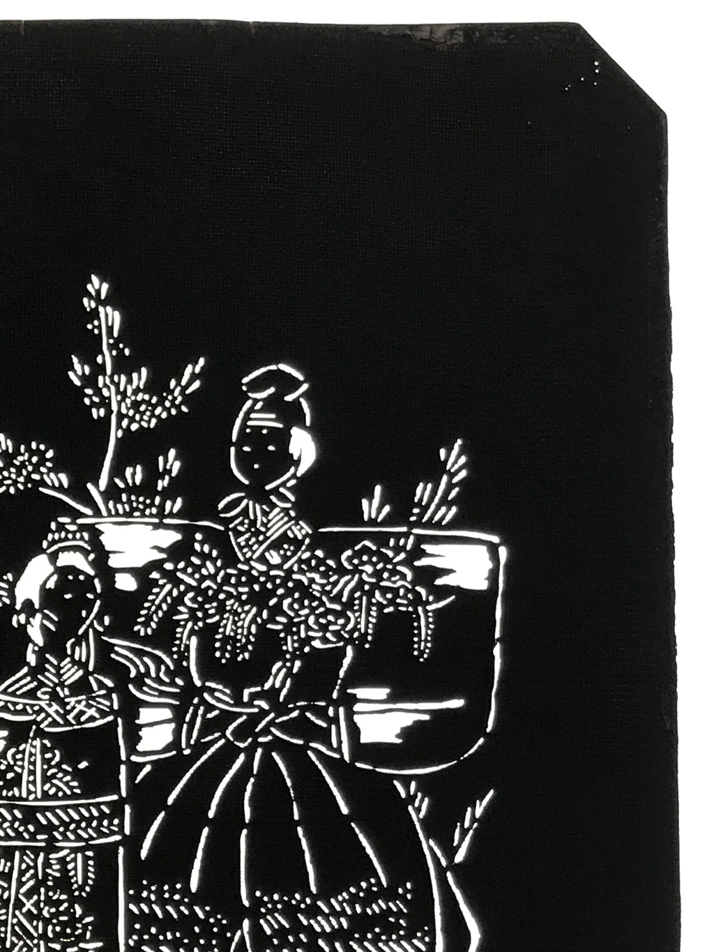 Antique Japanese Katagami Paper Kimono Stencil Katazome Hina Tachibina A807